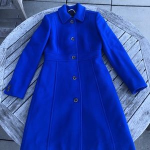 J.Crew Lady Day Topcoat in Italian Double-Cloth Wool, Royal Blue, Size 2